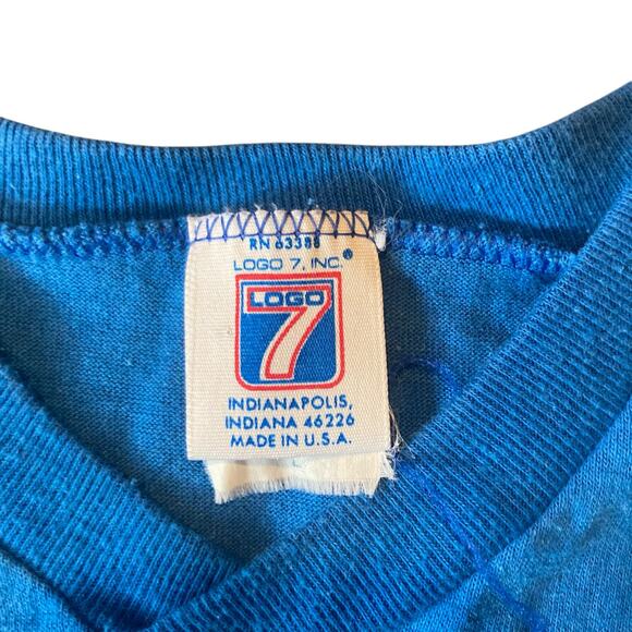 Vintage 80s Seattle Seahawks Blue White Single Stitch Logo T Shirt Size Large - Picture 5 of 16